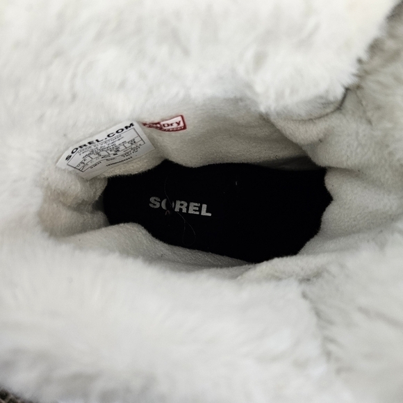 Sorel Tivoli 1vWP Winter Boots Size 7 Black White Fleece Lining - Picture 9 of 11